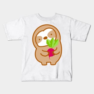 Cute Radish Sloth Kids T-Shirt